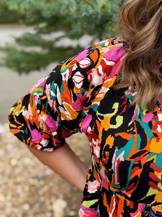 Multi-Print Dress by Washco Apparel