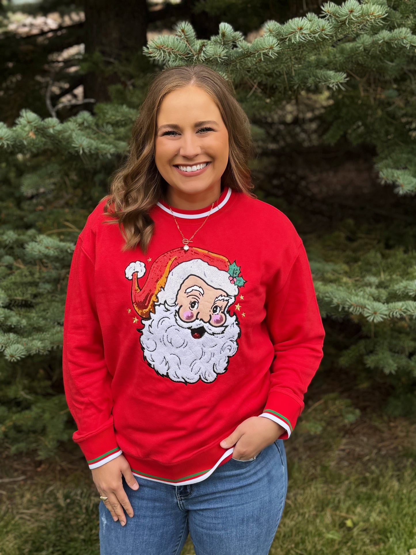 Christmas Sweatshirt with Santa by Washco Apparel