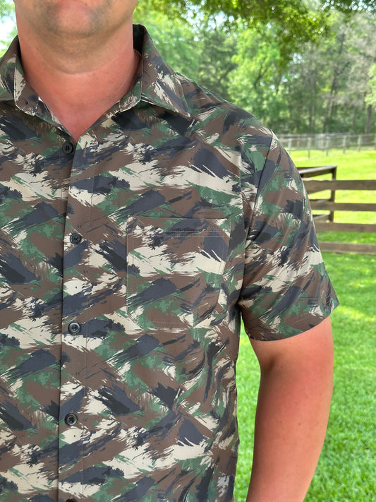 Washco Apparel - Camo Performance Button Down.