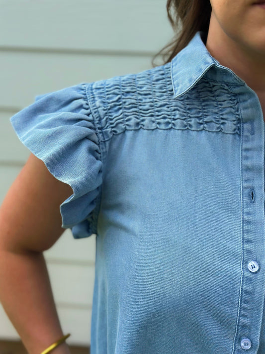 Washco Apparel - The Lauren Denim Dress Details
