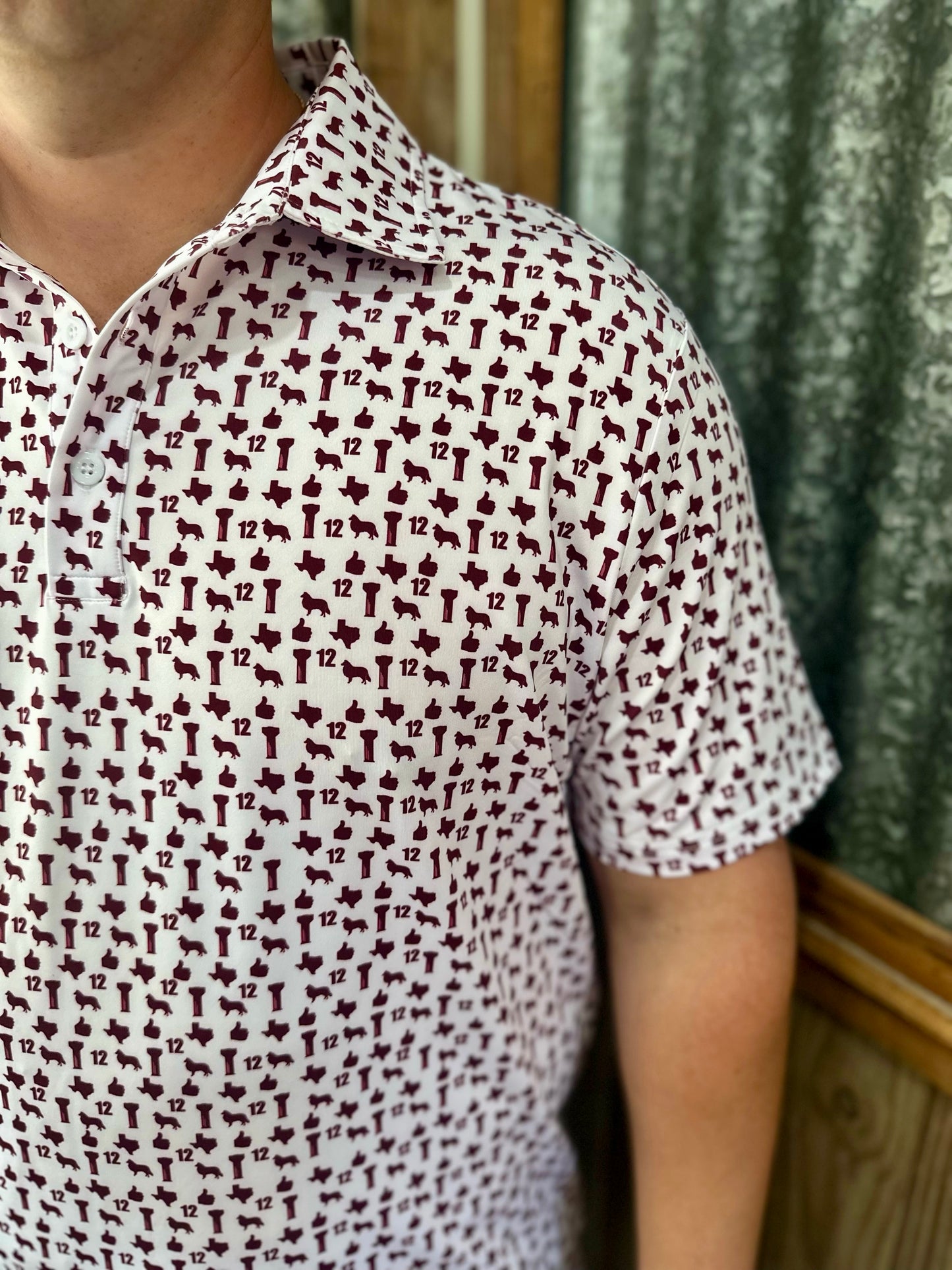 Howdy - Men's Polo (White/Maroon)