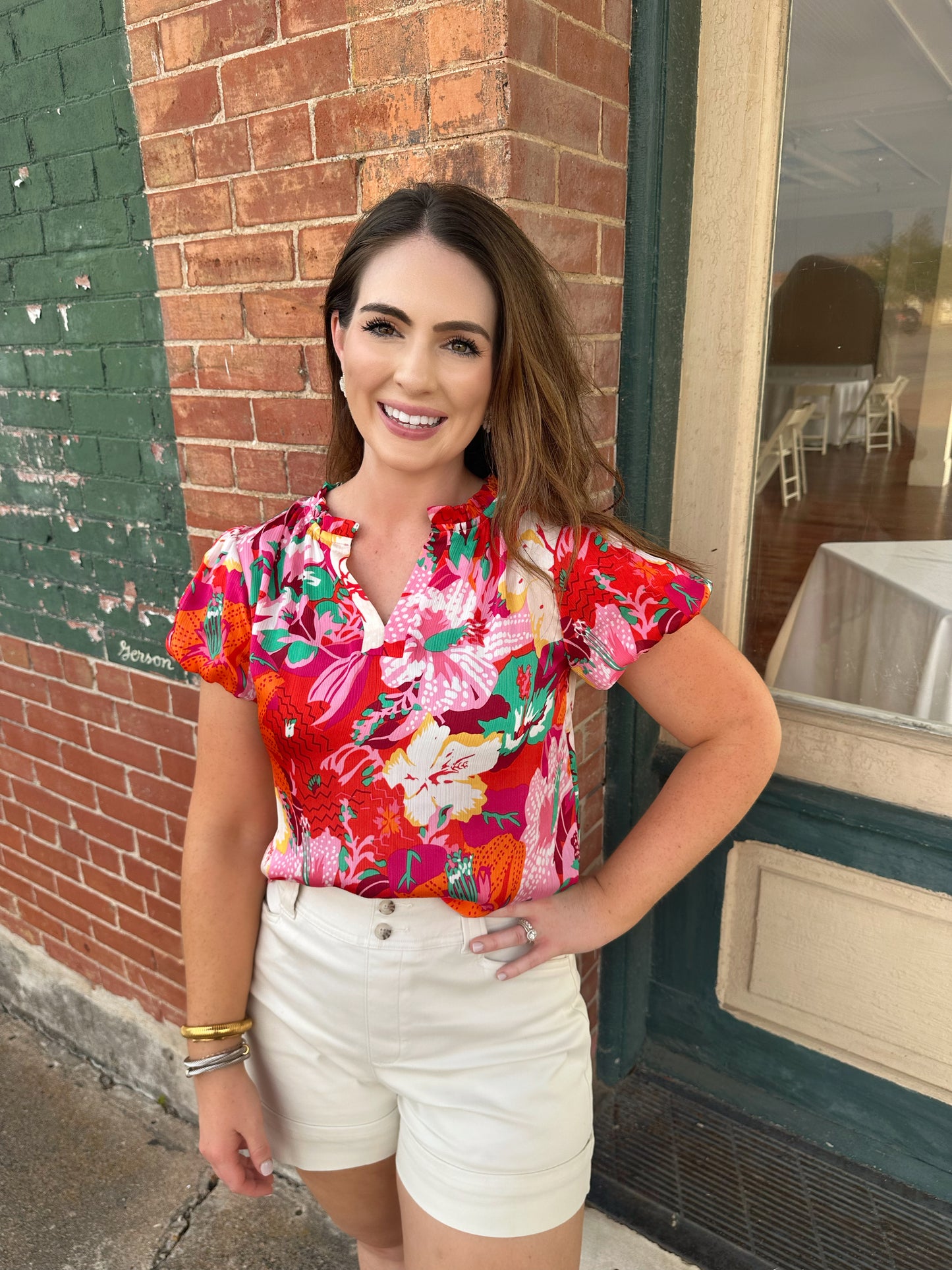 The Franics top by Washco Apparel is a floral print we could not resist! This floral print is great for any year round occasion.