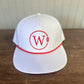 Washco Hat - White With Red W Circle Logo (Rope Hat)