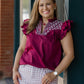 The Howdy Top - Washco Apparel - maroon and white top