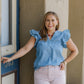 The Jenny Top - Washco Apparel - Denim Top with Embroidery 