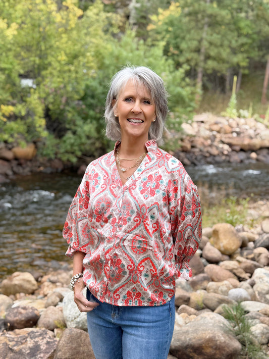 Paisley Print top by Washco Apparel